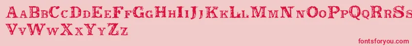 Rustic Font – Red Fonts on Pink Background