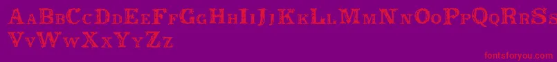 Rustic Font – Red Fonts on Purple Background