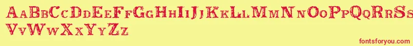 Rustic Font – Red Fonts on Yellow Background