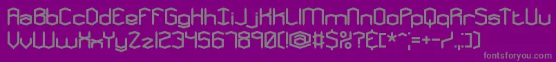 フォントMysteronsBrk – 紫の背景に灰色の文字