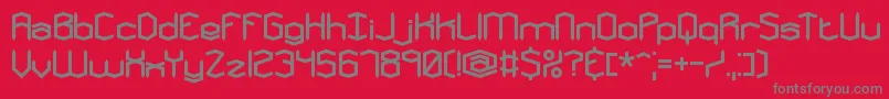 MysteronsBrk-Schriftart – Graue Schriften auf rotem Hintergrund