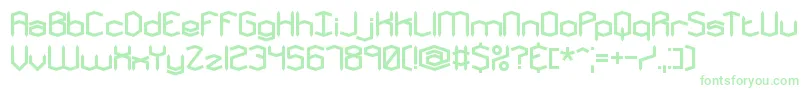 Czcionka MysteronsBrk – zielone czcionki na białym tle