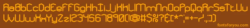 Weitere Informationen zur MysteronsBrk-Schriftart MysteronsBrk-Schriftart – Orangefarbene Schriften auf braunem Hintergrund
