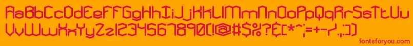 MysteronsBrk Font – Red Fonts on Orange Background