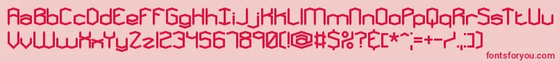 フォントMysteronsBrk – ピンクの背景に赤い文字