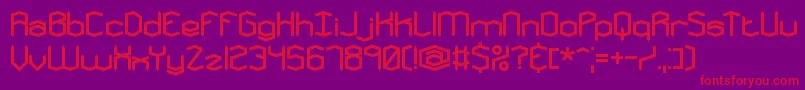 MysteronsBrk-Schriftart – Rote Schriften auf violettem Hintergrund