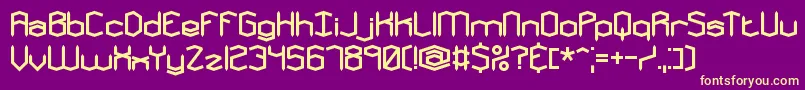 Police MysteronsBrk – polices jaunes sur fond violet