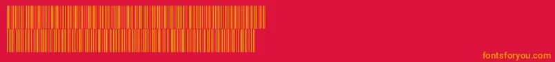 V300009-fontti – oranssit fontit punaisella taustalla