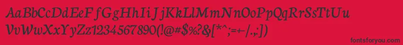 NeutoncursiveRegular-Schriftart – Schwarze Schriften auf rotem Hintergrund