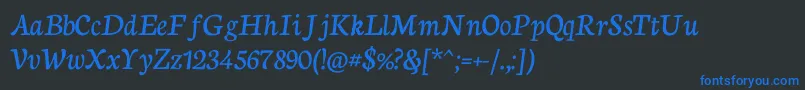 NeutoncursiveRegular Font – Blue Fonts on Black Background