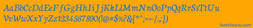 NeutoncursiveRegular Font – Blue Fonts on Orange Background