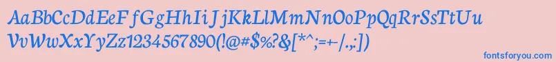 NeutoncursiveRegular Font – Blue Fonts on Pink Background