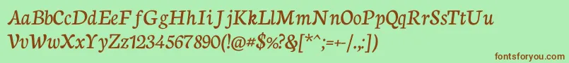 NeutoncursiveRegular Font – Brown Fonts on Green Background