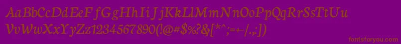 NeutoncursiveRegular Font – Brown Fonts on Purple Background