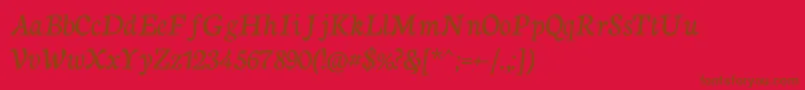 NeutoncursiveRegular Font – Brown Fonts on Red Background