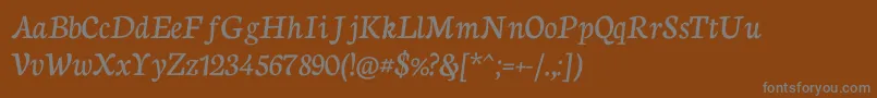 NeutoncursiveRegular Font – Gray Fonts on Brown Background