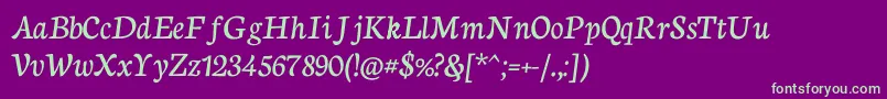 NeutoncursiveRegular Font – Green Fonts on Purple Background