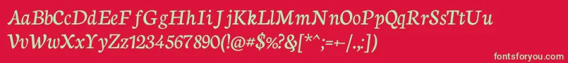 NeutoncursiveRegular Font – Green Fonts on Red Background