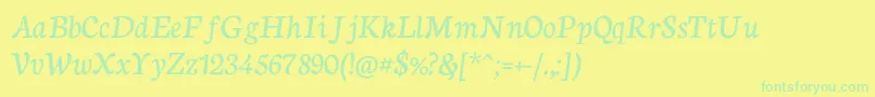 NeutoncursiveRegular Font – Green Fonts on Yellow Background