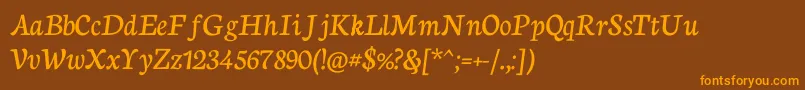 NeutoncursiveRegular Font – Orange Fonts on Brown Background