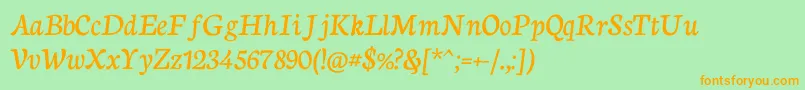 NeutoncursiveRegular Font – Orange Fonts on Green Background