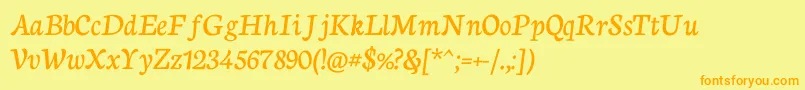 NeutoncursiveRegular Font – Orange Fonts on Yellow Background