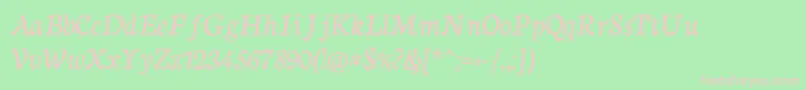 NeutoncursiveRegular Font – Pink Fonts on Green Background