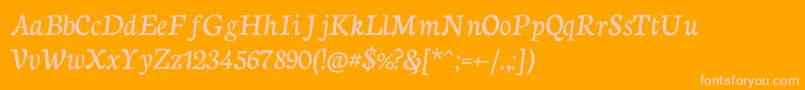 NeutoncursiveRegular Font – Pink Fonts on Orange Background