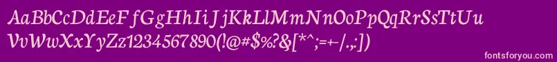 NeutoncursiveRegular Font – Pink Fonts on Purple Background