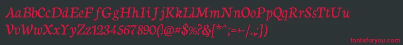 NeutoncursiveRegular Font – Red Fonts on Black Background