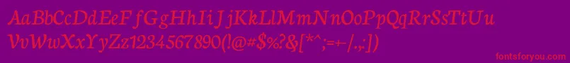 NeutoncursiveRegular Font – Red Fonts on Purple Background