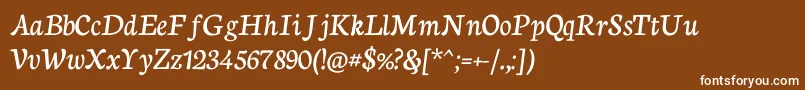 NeutoncursiveRegular Font – White Fonts on Brown Background