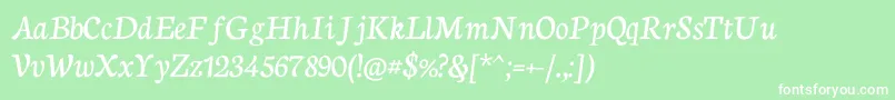 フォントNeutoncursiveRegular – 緑の背景に白い文字