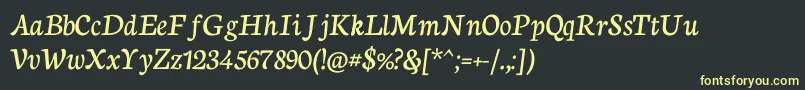 NeutoncursiveRegular Font – Yellow Fonts on Black Background