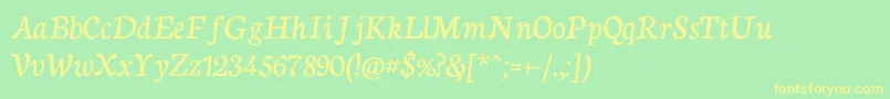 NeutoncursiveRegular Font – Yellow Fonts on Green Background