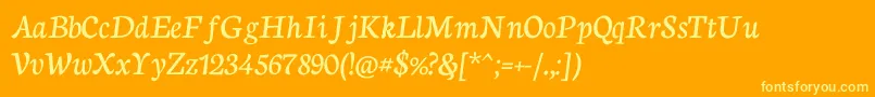 NeutoncursiveRegular Font – Yellow Fonts on Orange Background
