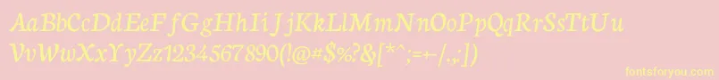 NeutoncursiveRegular Font – Yellow Fonts on Pink Background
