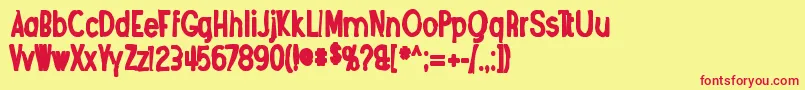 Angosturaink Font – Red Fonts on Yellow Background