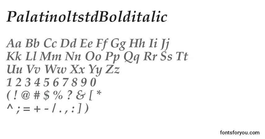 Schriftart PalatinoltstdBolditalic – Alphabet, Zahlen, spezielle Symbole