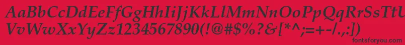 PalatinoltstdBolditalic-Schriftart – Schwarze Schriften auf rotem Hintergrund