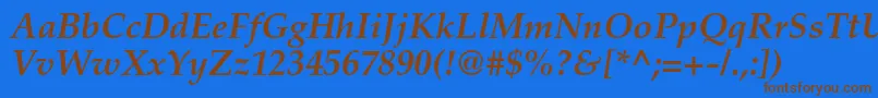 PalatinoltstdBolditalic Font – Brown Fonts on Blue Background