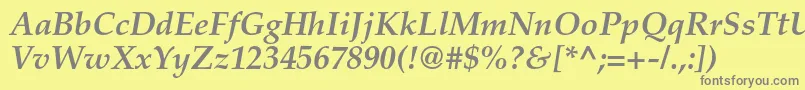 フォントPalatinoltstdBolditalic – 黄色の背景に灰色の文字