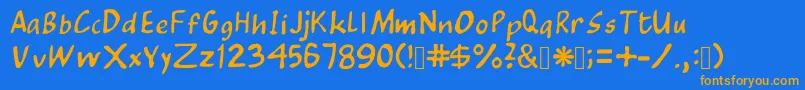 TintinDialogue Font – Orange Fonts on Blue Background