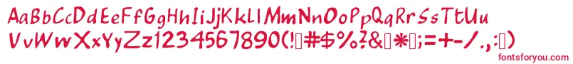 TintinDialogue-Schriftart – Rote Schriften auf weißem Hintergrund