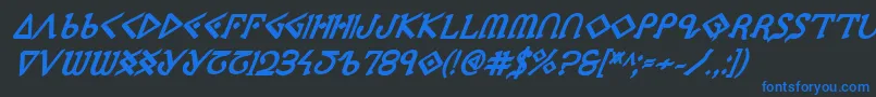 Шрифт Ppressexbi – синие шрифты на чёрном фоне
