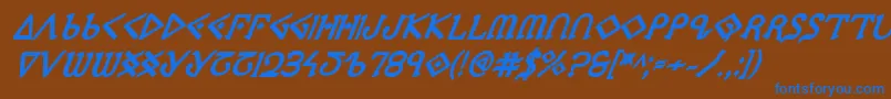 Ppressexbi Font – Blue Fonts on Brown Background