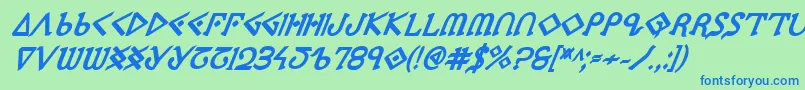 Ppressexbi Font – Blue Fonts on Green Background