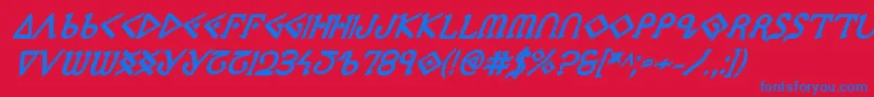 フォントPpressexbi – 赤い背景に青い文字