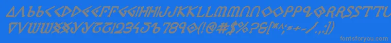 Ppressexbi-fontti – harmaat kirjasimet sinisellä taustalla