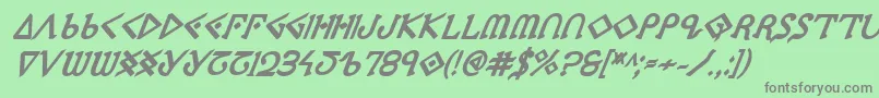 Ppressexbi-fontti – harmaat kirjasimet vihreällä taustalla